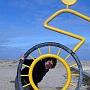 Sculpture représentantun vélo: le cap Saint-Vincent est le point de départ d'un piste cyclable en Algarve